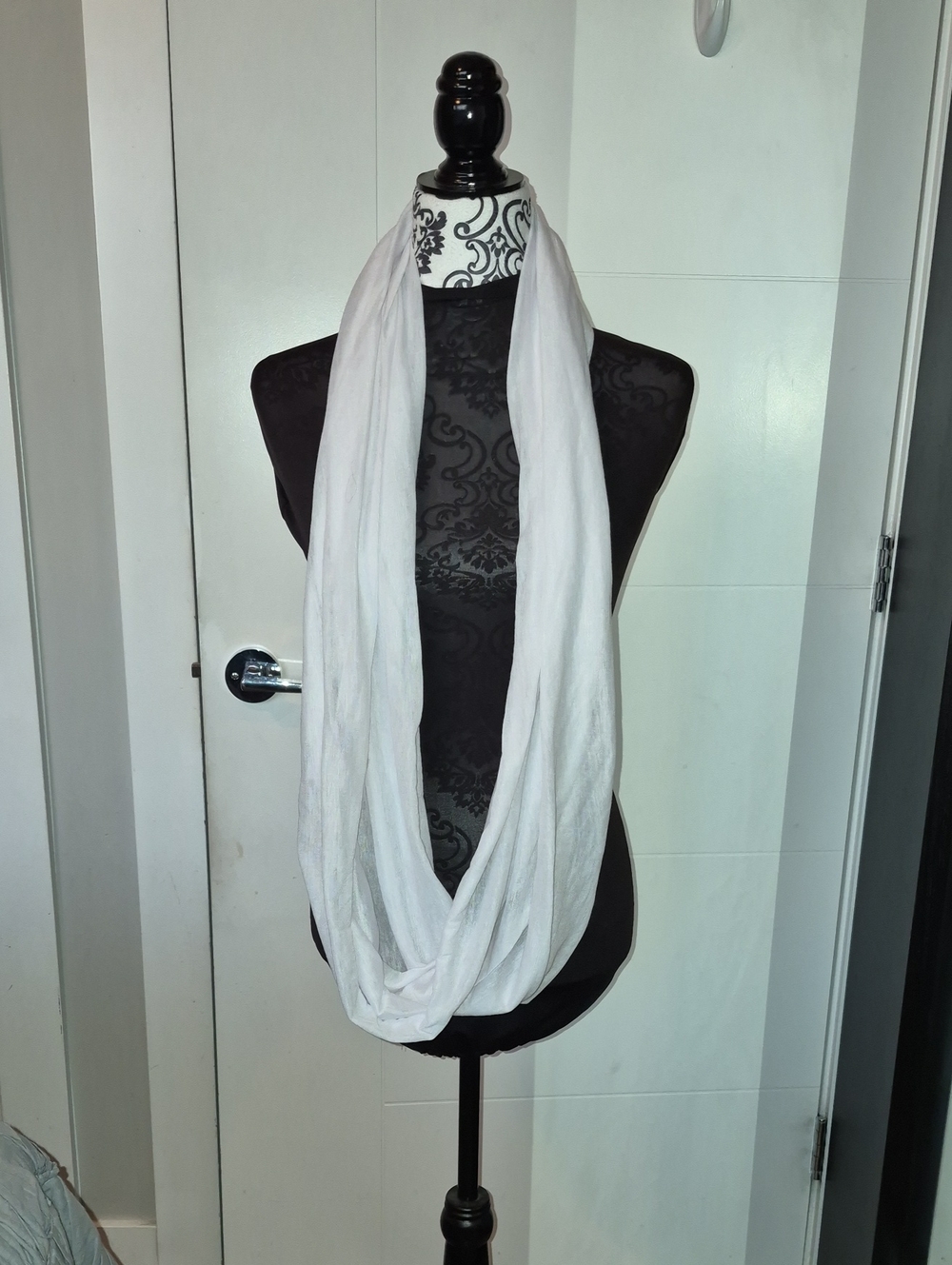 Lightweight White Infinity Scarf - Unbranded